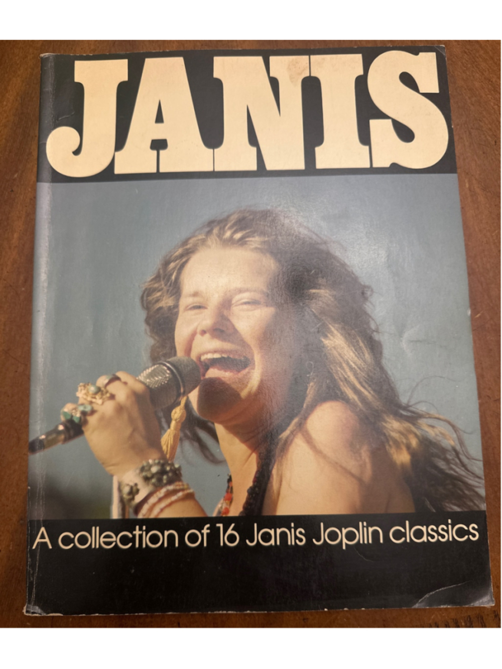 Vintage Janis Joplin 1976 Music Songbook Coffee Table Book Blue Black